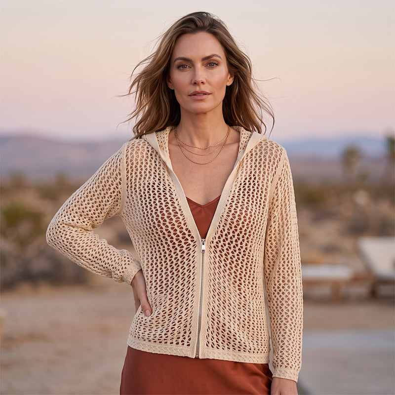🌸 50% DE RÉDUCTION! ☀️ Gilet Femme Zippé en Maille Ajourée – Léger, manches longues & design aéré – Parfait pour le printemps & l'été – Style décontracté & polyvalent 🌿