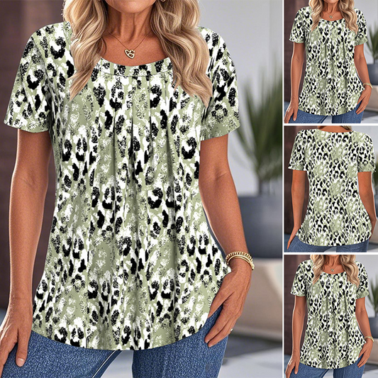 💥OFFRE LIMITÉE -50%🔥Top imprimé à col rond oversize | Coupe décontractée | Infrissable et respirant | Motif artistique unique | Vert/Violet/Bleu, tailles S à 3XL
