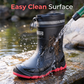 👢 PROMO FLASH 50% DE RÉDUCTION ! 🌧 Bottes de Pluie Étanches Unisex – Mi-Mollet, Semelle Antidérapante, Coque Résistante à l’Usure, Facile à Nettoyer, Noir Rouge/Beige/Noir, Tailles 36-45 🏆