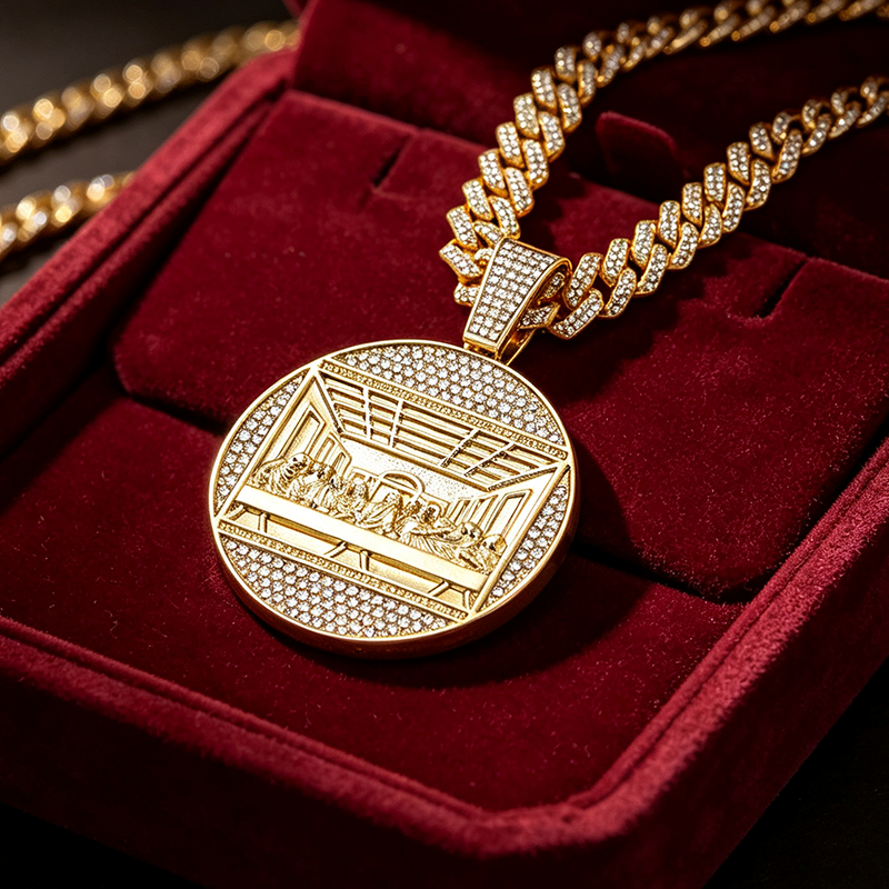 ✨👑 OFFRE LIMITÉE 50% DE RÉDUCTION! 🪙Chaîne cubaine pendentif surdimensionné – Maillon massif & charme accrocheur – Rehaussez votre style streetwear.