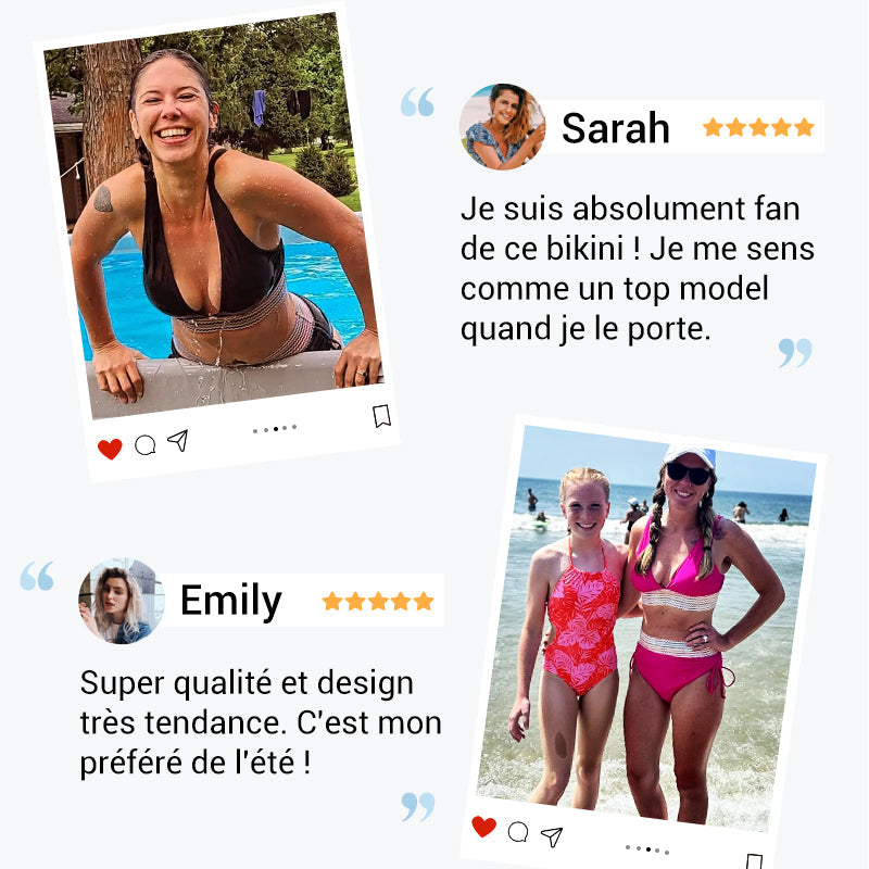 🌺Promotion 49% de réduction 👙Ensembles de bikinis à taille haute avec contrôle de l'abdomen et blocs de couleurs