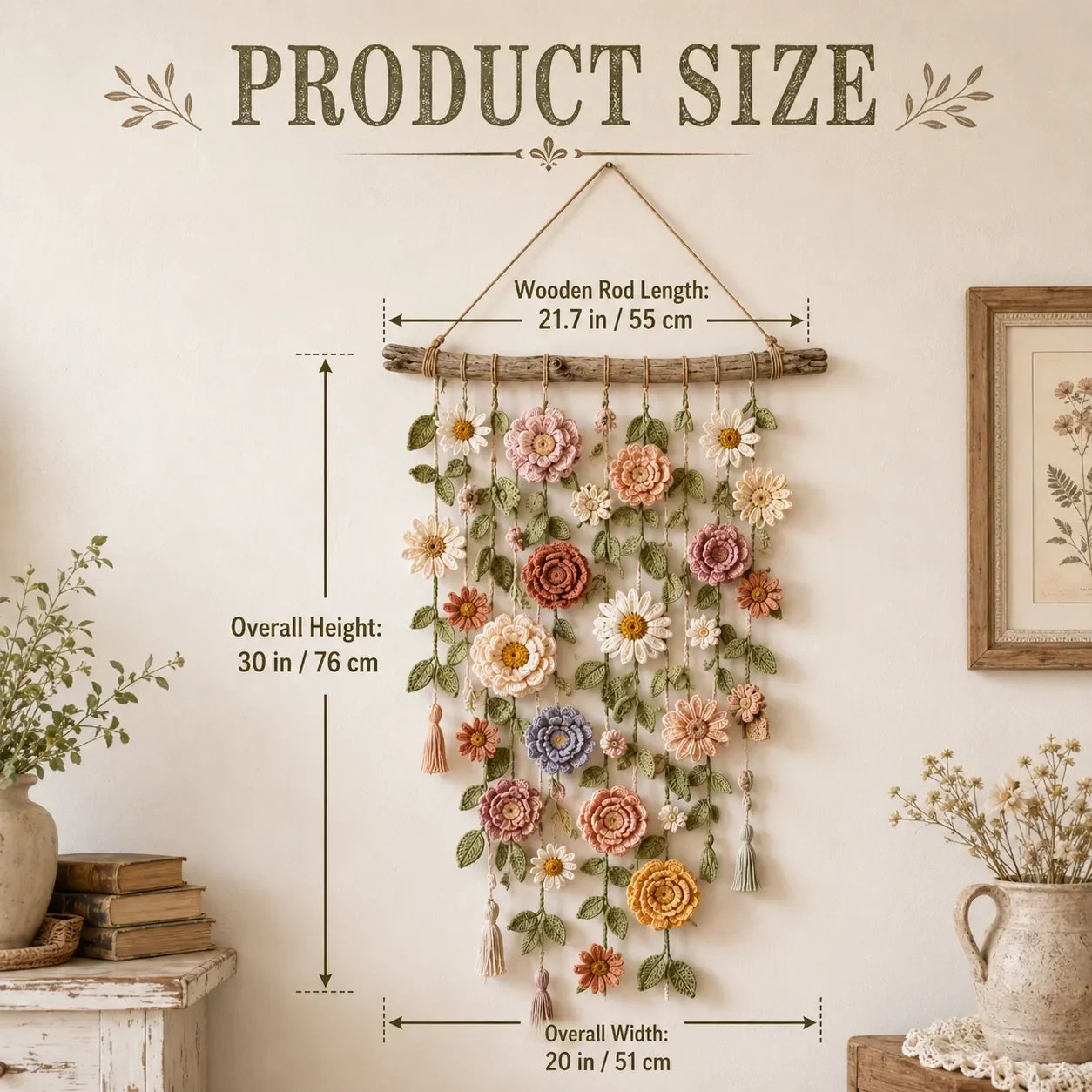 🌷 -40% aujourd’hui seulement ! Fleur murale crochetée artisanale – Votre intérieur mérite cette touche bohème⏳ Offre termine à minuit !