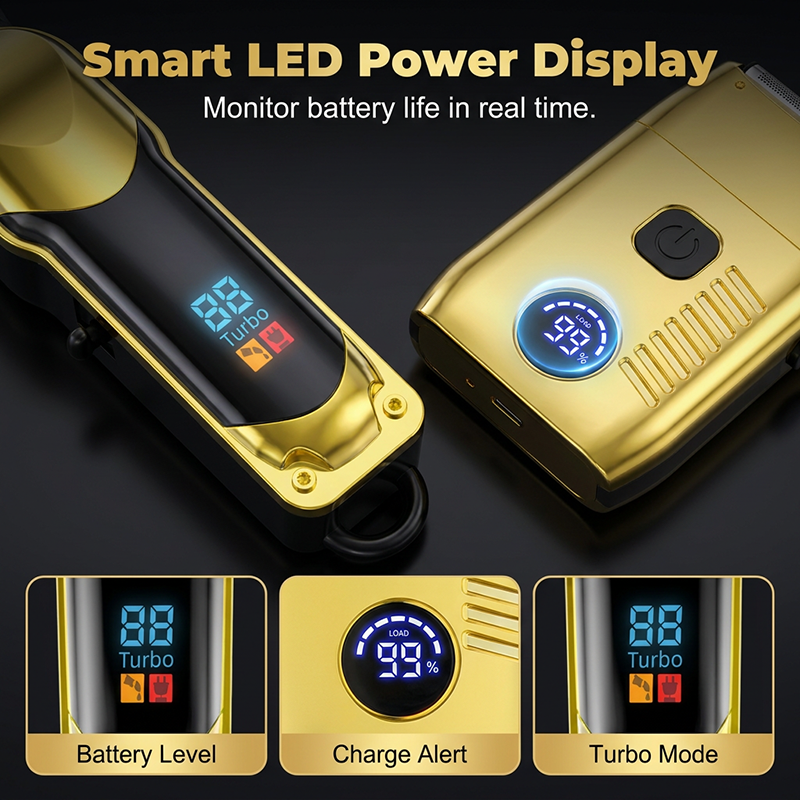 🔥 50% DE RÉDUCTION ! 🎉 Kit de Tonte Électrique Professionnel – Lames en Titane – Sans Fil & Écran LED for Hommes