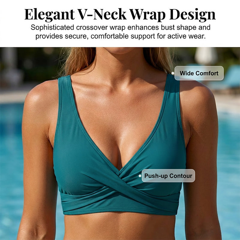 Ensemble bikini froncé taille haute pour femme