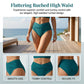 Ensemble bikini froncé taille haute pour femme