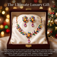🌈 50% DE RÉDUCTION ! 📿 Ensemble Collier Floral Cristallin – Alliage – Cristaux Micro-Pavés & Couleurs Vives for Femme