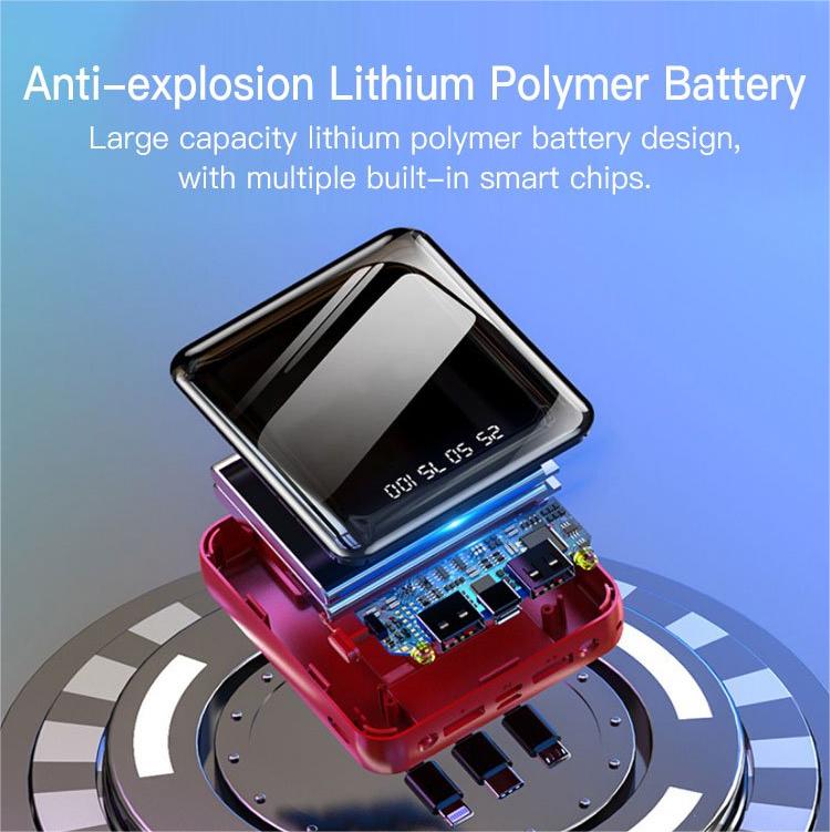 🔋 PROMO FLASH 50% DE RÉDUCTION ! ⚡ Mini Banque d’Alimentation Portable – 3600/5000/10000/20000mAh, 4 Ports USB (Type-C/Micro/Apple/USB), Double LED, Noir/Rouge/Bleu 🏆