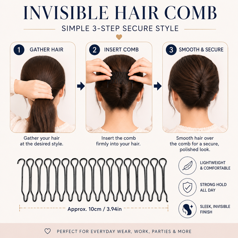 🏆 1 acheté 1 offert 💐 Peigne flexible « Invisible Grip » pour cheveux rebelles