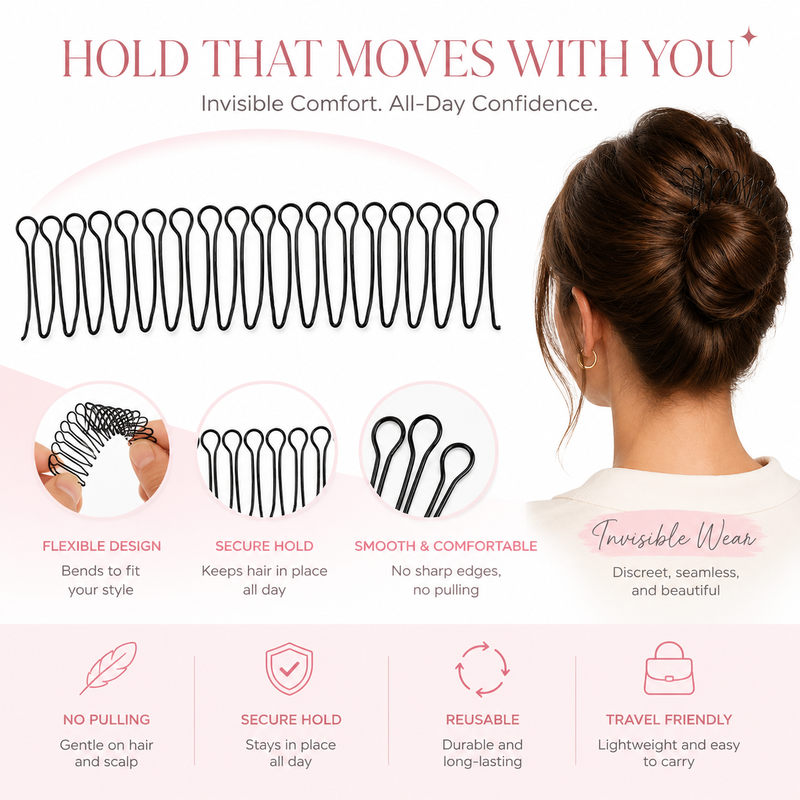 🏆 1 acheté 1 offert 💐 Peigne flexible « Invisible Grip » pour cheveux rebelles