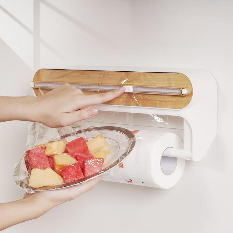 🔪 50% DE RÉDUCTION ! 🧲 Dérouleur Film Alimentaire Magnétique 2-en-1 – ABS & Aluminium – Support Essuie-Tout for Cuisine