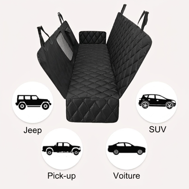 Housse de siège auto imperméable pour animaux de compagnie