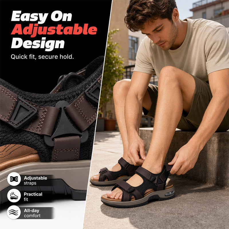 👟🌊 Sandales sport homme air cushion – Semelle amortissante et antidérapante, tige PU résistante, le partenaire tout-terrain pour la randonnée, le rafting et le camping 🏕️⛰️