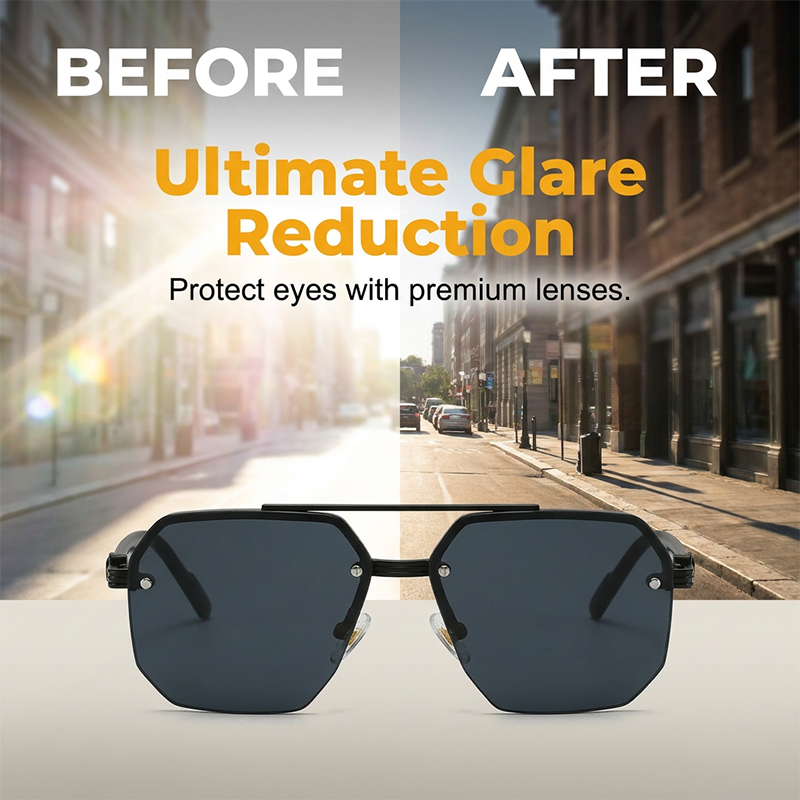 🕶️ 50% DE RÉDUCTION ! ✨ Lunettes de Soleil Géométriques – Métal+PC & Polycarbonate – UV400 & Look Audacieux for Streetwear