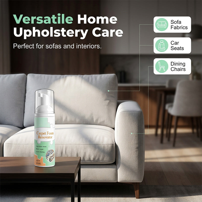 🔥 1 achetés 1 offerts 🎁Mousse détachante sans eau pour tapis avec serviette