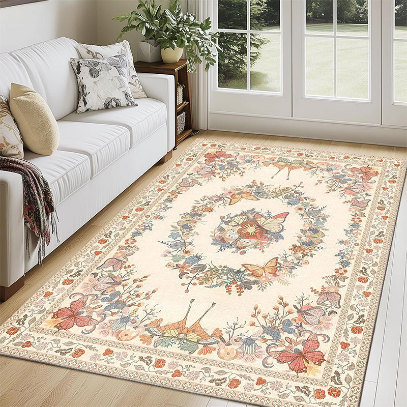 🌿 Tapis à Motifs Floraux – Polyester – Doux & Facile d’Entretien for Salon & Chambre