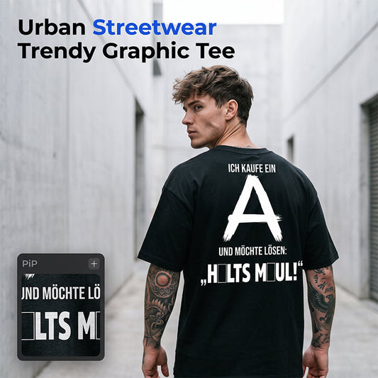 👕 T-Shirt Streetwear Imprimé Dos – Mélange Premium – Graphisme HD & Coupe Décontractée for Homme