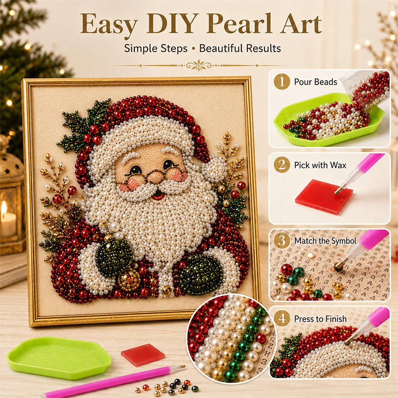 🧘 Therapeutic Christmas Pearl Painting Kit — Relaxing Mindful Craft Activity