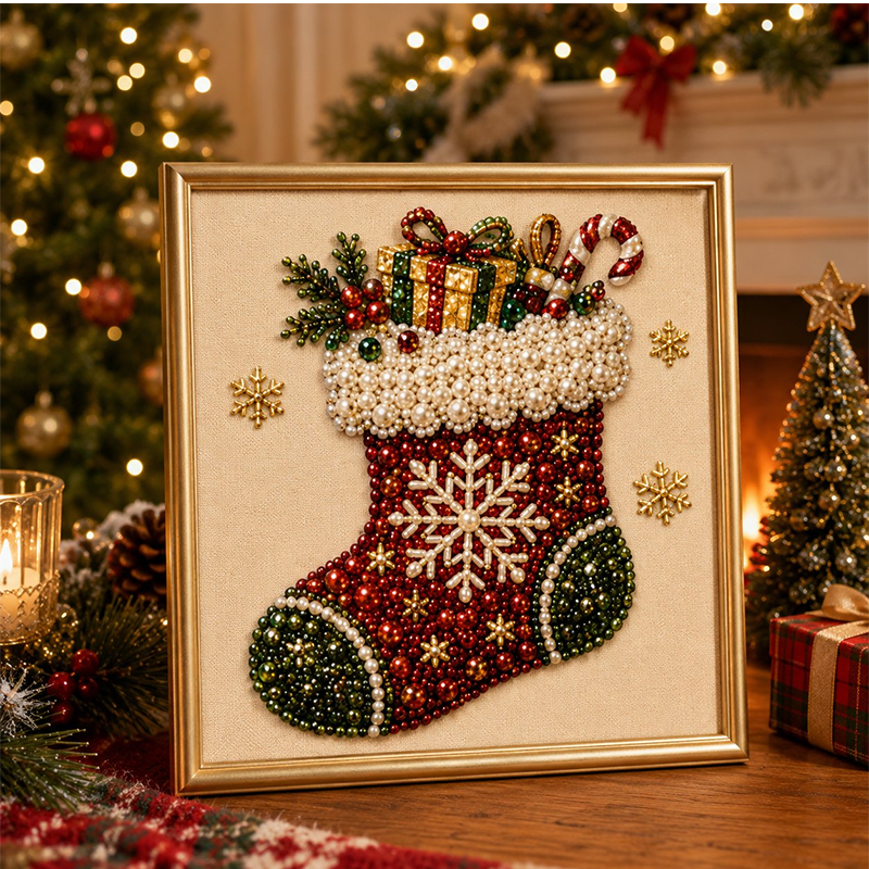 🧘 Therapeutic Christmas Pearl Painting Kit — Relaxing Mindful Craft Activity