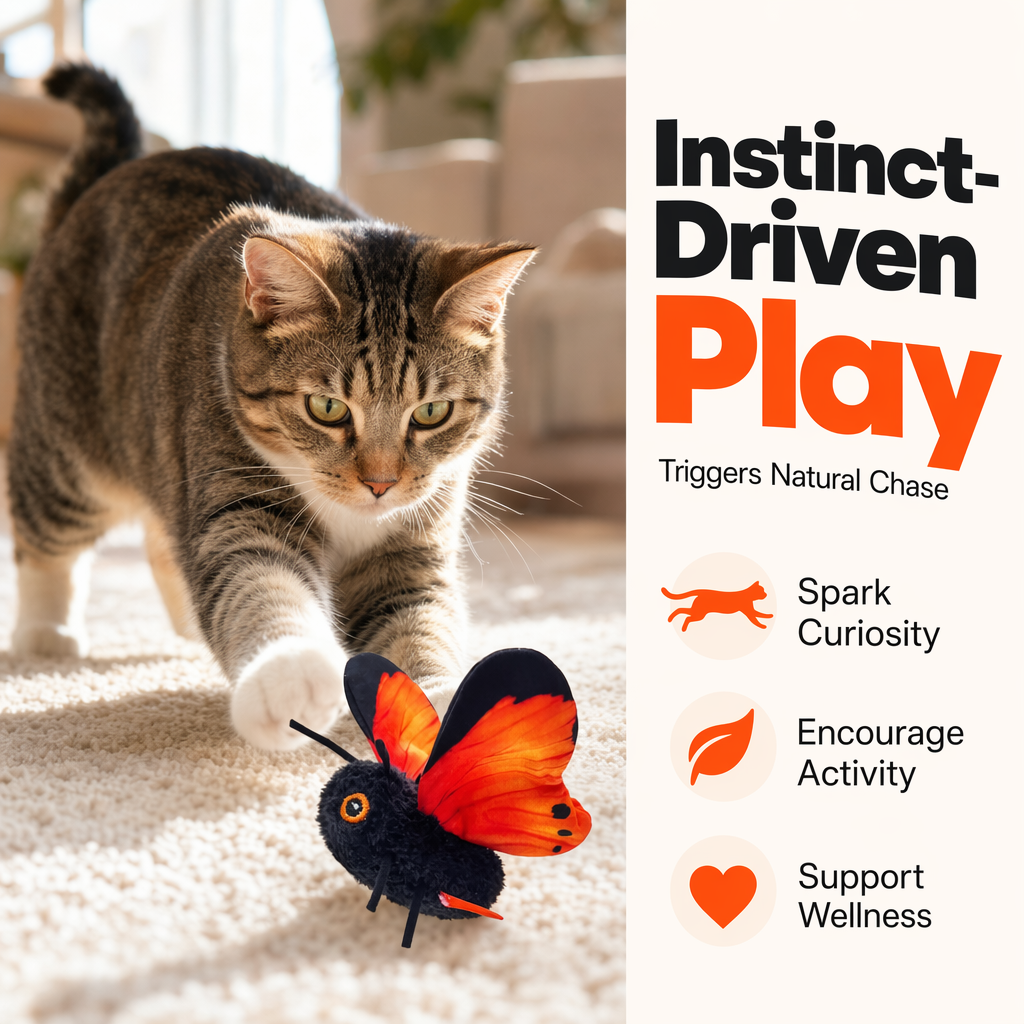 🏠🐈-50% DE RÉDUCTION ! 🦋 Papillon intelligent anti-ennui pour chat, déclenché par le mouvement avec un vol ultra réaliste, votre compagnon idéal pour divertir votre félin pendant vos absences ⏰🐱