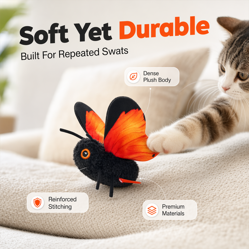 🏠🐈-50% DE RÉDUCTION ! 🦋 Papillon intelligent anti-ennui pour chat, déclenché par le mouvement avec un vol ultra réaliste, votre compagnon idéal pour divertir votre félin pendant vos absences ⏰🐱