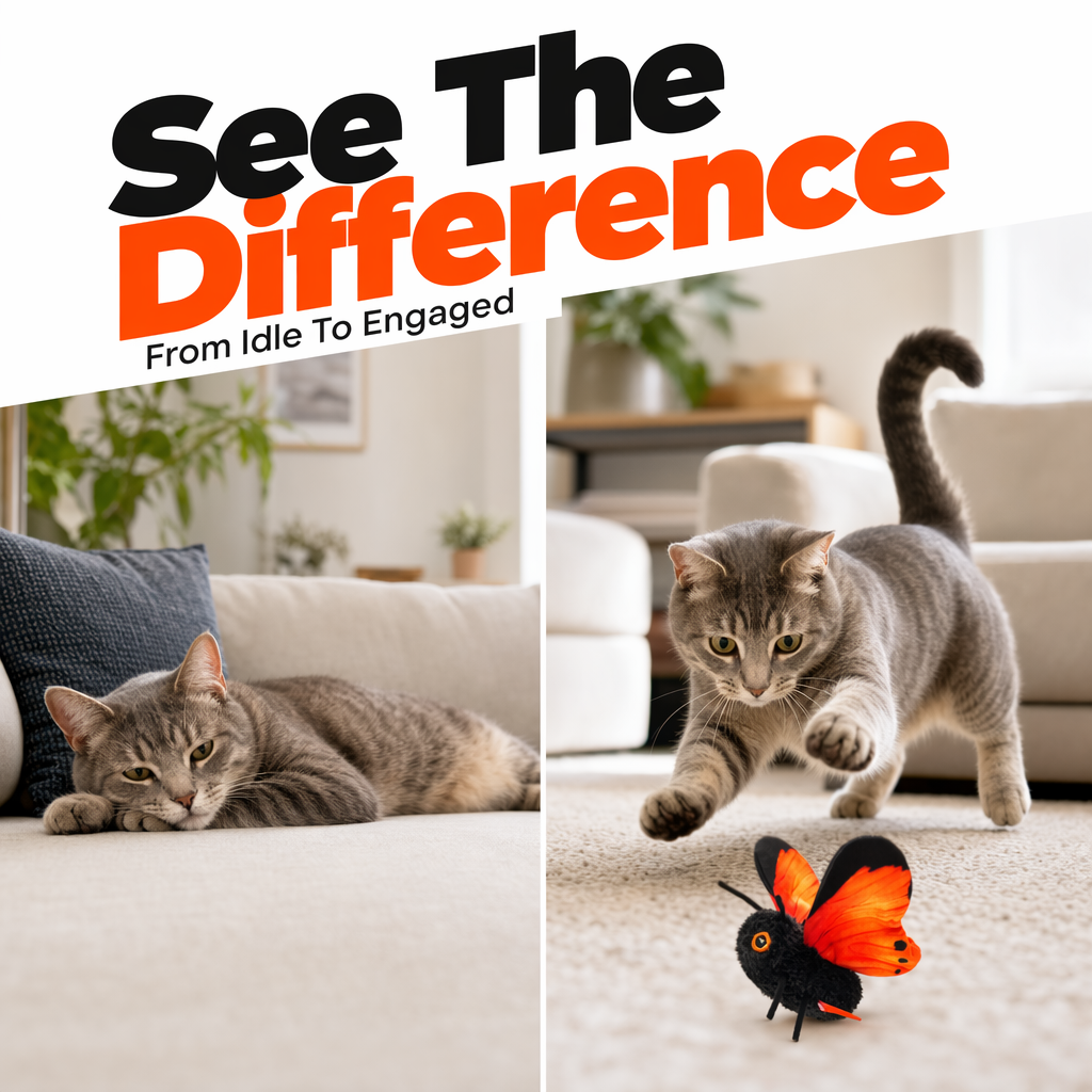 🏠🐈-50% DE RÉDUCTION ! 🦋 Papillon intelligent anti-ennui pour chat, déclenché par le mouvement avec un vol ultra réaliste, votre compagnon idéal pour divertir votre félin pendant vos absences ⏰🐱