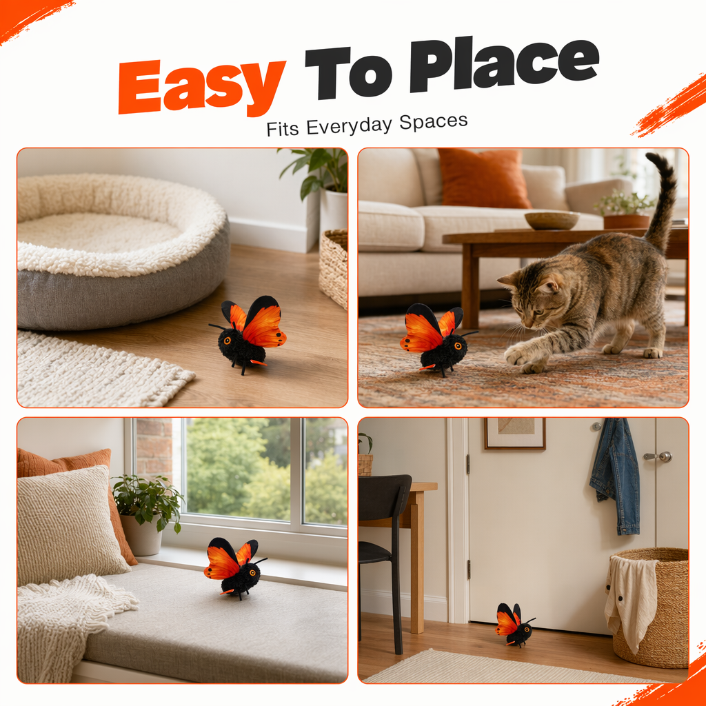 🏠🐈-50% DE RÉDUCTION ! 🦋 Papillon intelligent anti-ennui pour chat, déclenché par le mouvement avec un vol ultra réaliste, votre compagnon idéal pour divertir votre félin pendant vos absences ⏰🐱