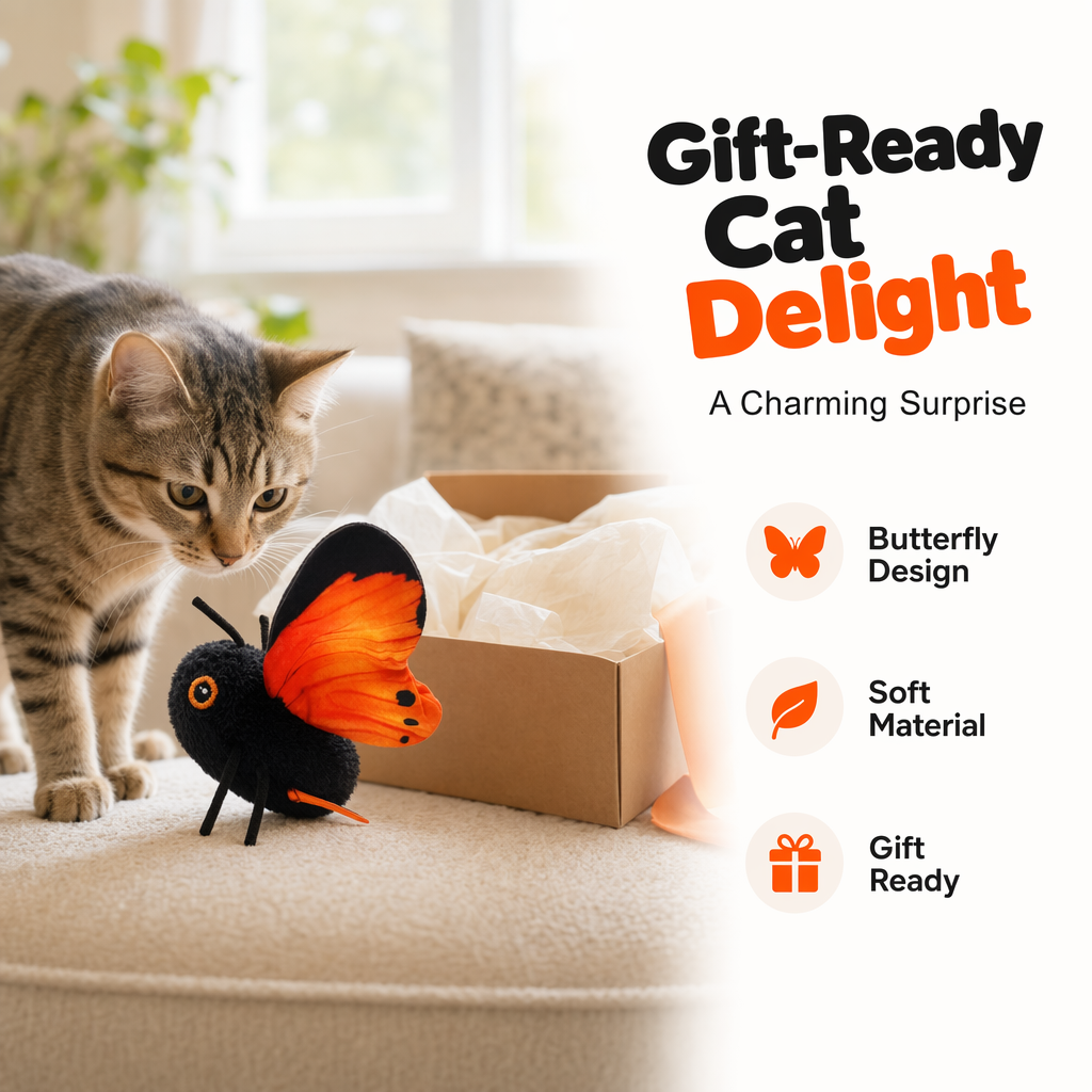 🏠🐈-50% DE RÉDUCTION ! 🦋 Papillon intelligent anti-ennui pour chat, déclenché par le mouvement avec un vol ultra réaliste, votre compagnon idéal pour divertir votre félin pendant vos absences ⏰🐱