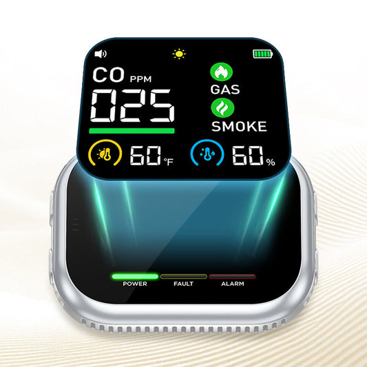 🔥 50% DE RÉDUCTION ! 🛡️ Alarme Multigaz Portable 6-en-1 – Capteurs Haute Précision & Écran LCD – CO/Gaz/Fumée/Température/Humidité for Sécurité Maison