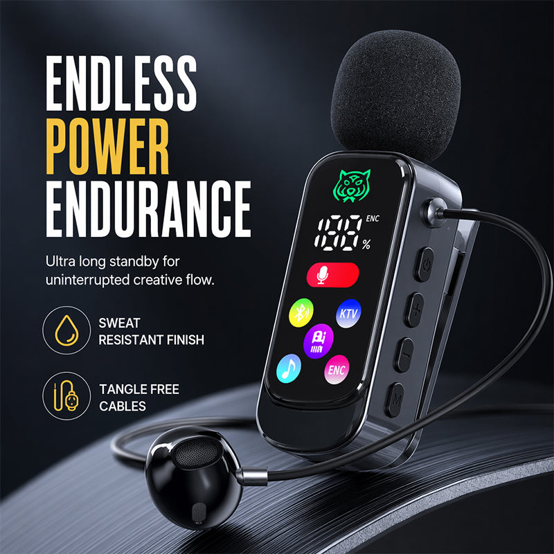 📢📢50% DE RÉDUCTION !! 🎤Casque Karaoké Bluetooth avec Clip Ressort Sécurisé