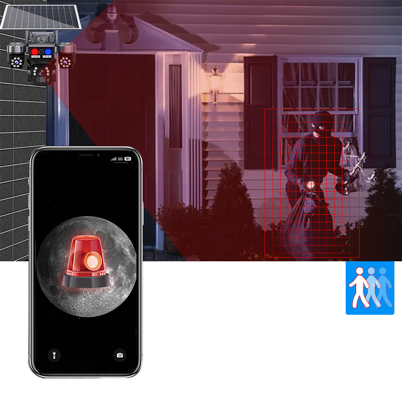 📹✨ PROMO FLASH : 50% DE RÉDUCTION ! Caméra de Surveillance Solaire Sans Fil 3 Objectifs – Vision 3 Écrans Simultanés & Panneau Solaire Intégré for une Protection 360° Sans Angle Mort IP66 ✨