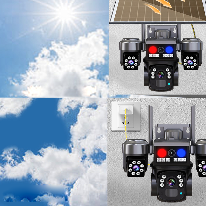 📹✨ PROMO FLASH : 50% DE RÉDUCTION ! Caméra de Surveillance Solaire Sans Fil 3 Objectifs – Vision 3 Écrans Simultanés & Panneau Solaire Intégré for une Protection 360° Sans Angle Mort IP66 ✨