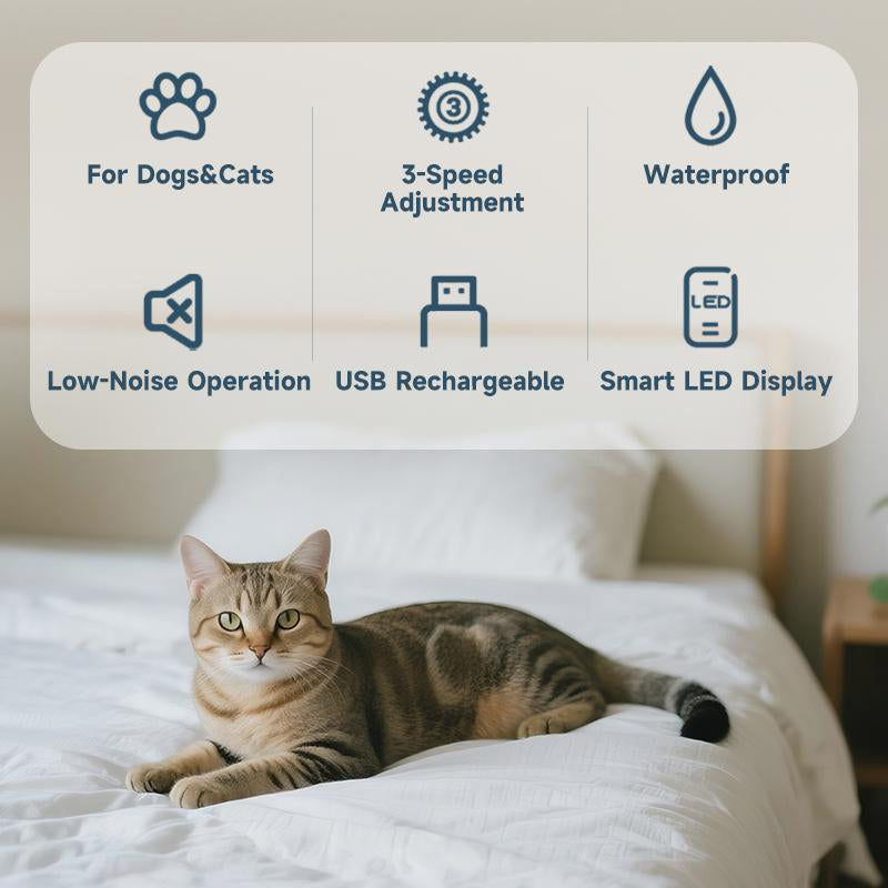 🐶✂️ -50% ! 🏡 Tondeuse Silencieuse pour Animaux – Titane-Céramique + ABS – Rechargeable & 1200 mAh – pour Chats & Chiens