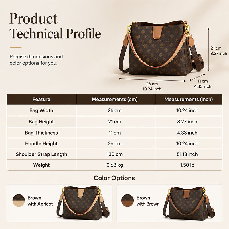 🎉 2026 Soldes — Plus de 31 000 vendus ! 💞 Sac seau chic femme – PU monogramme vintage