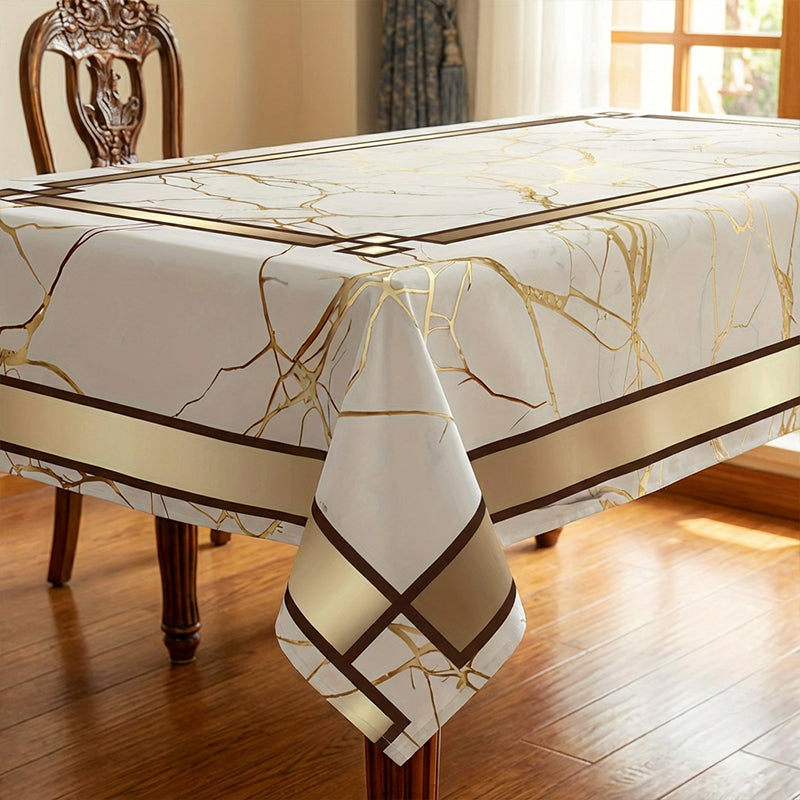 🧻 50% DE RÉDUCTION ! ✨ Nappe Imprimée Marbre Imperméable – Polyester – Anti-Taches & Anti-Eau for Salle à Manger & Terrasse