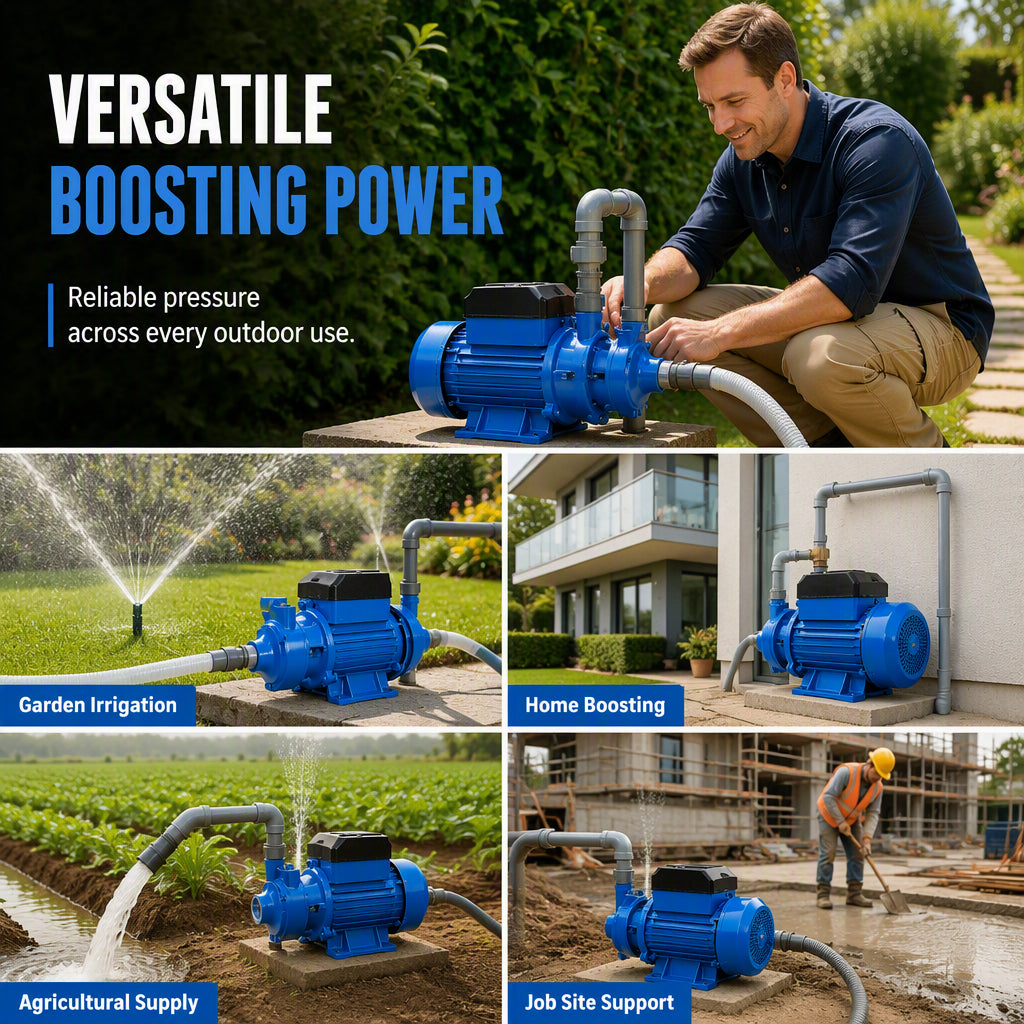 💧 50% DE RÉDUCTION ! ⚙️ Pompe Surpresseur Auto-Amorçante – Fonte + Aluminium – Moteur Thermoprotecté & Turbine Précision for Irrigation & Maison