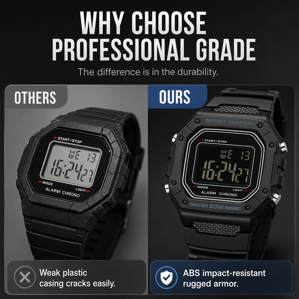 ⌚ 52% DE RÉDUCTION! 💧 Montre Digitale Imperméable Homme LED – 50 M, écran lumineux & robuste – Idéale pour le sport et la pleine nature 🏃‍♂️