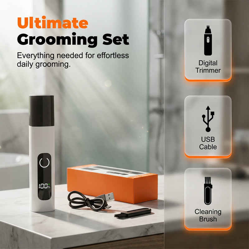 💈✂️ -50% ! 🪒 Tondeuse Électrique pour Poils de Nez Rechargeable – ABS – Lames Rotatives 360° & Charge Type-C pour Soin Homme