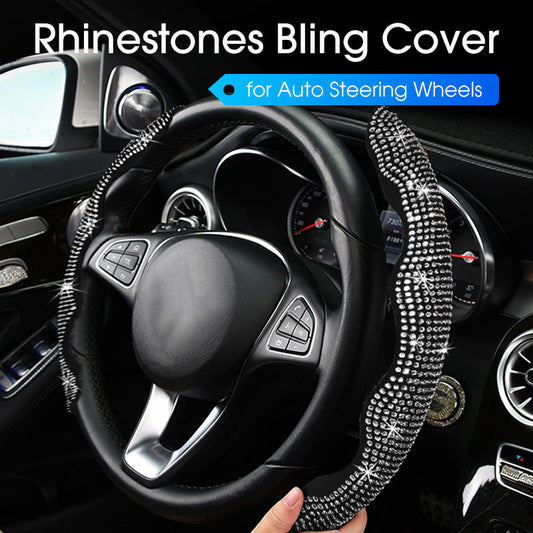 Couvre-volant de voiture bling-bling avec strass
