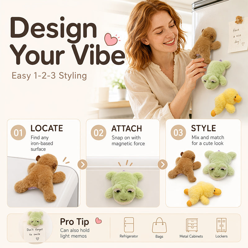Poupée en peluche aimantée pour réfrigérateur