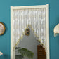 Rideau de porte court en dentelle avec franges