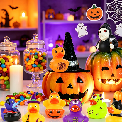 🦆 ACHETEZ 2, OBTENEZ 1 GRATUIT! 🎃 Jouet de Bain Canard Halloween – PVC souple, flottant & adorable – Parfait pour le bain et la fête des enfants 🛁