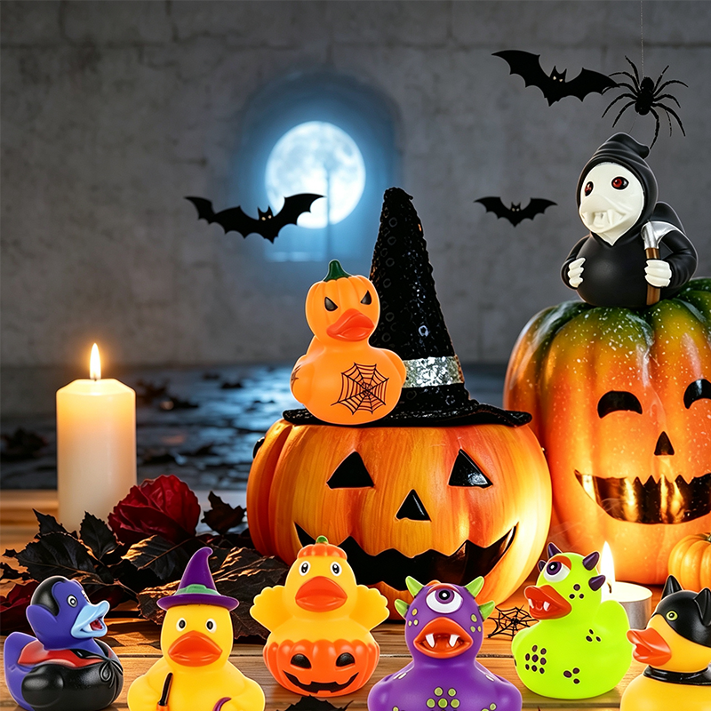 🦆 ACHETEZ 2, OBTENEZ 1 GRATUIT! 🎃 Jouet de Bain Canard Halloween – PVC souple, flottant & adorable – Parfait pour le bain et la fête des enfants 🛁