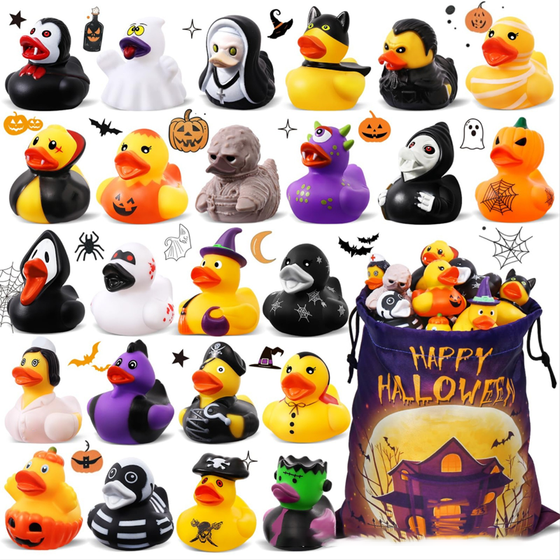 🦆 ACHETEZ 2, OBTENEZ 1 GRATUIT! 🎃 Jouet de Bain Canard Halloween – PVC souple, flottant & adorable – Parfait pour le bain et la fête des enfants 🛁