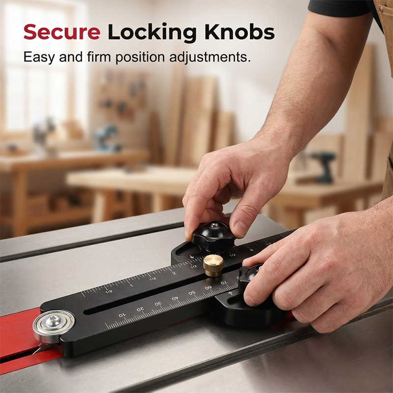 🔧 50% DE RÉDUCTION! ⚙️ Butée de Scie à Table Portable Précision – Alliage aluminium, double graduation & roulement – Idéale pour une découpe précise en menuiserie 🪚