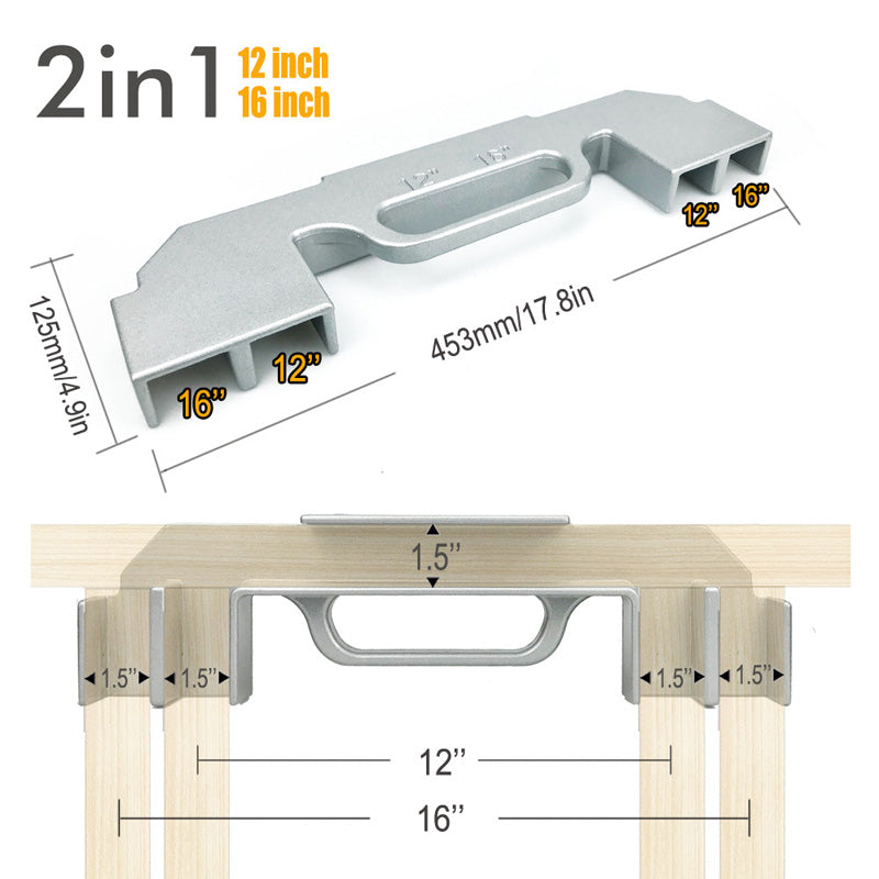 🔧 -50% ! 📏 Gabarit de Cadrage en Alliage d’Aluminium – Aluminium Anti-Rouille – 90° & Espacement Précis for Montants & Cloisons Sèches