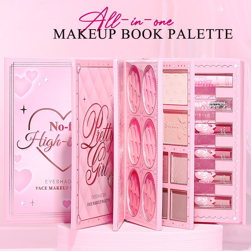 Coffret Palette Maquillage Tout-en-Un en Forme de Livre
