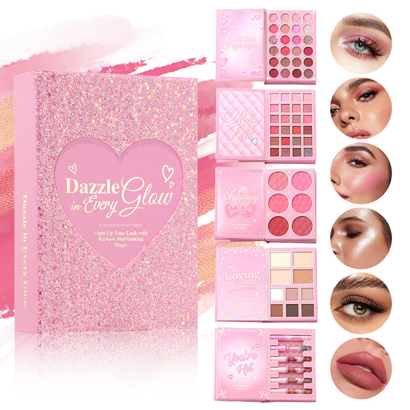 Coffret Palette Maquillage Tout-en-Un en Forme de Livre