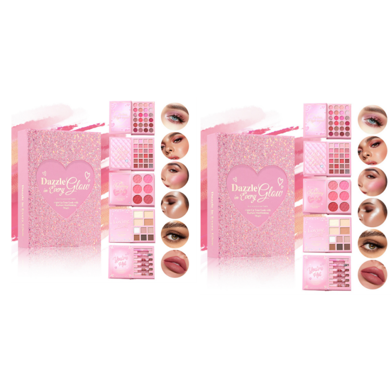 Coffret Palette Maquillage Tout-en-Un en Forme de Livre