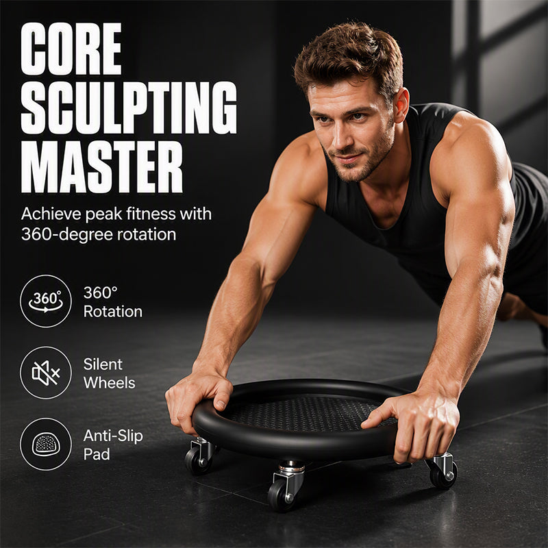 🏠Disque Rouleau Abdominal avec Tapis de Genoux – Stabilité, confort & renforcement – Idéal pour des abdominaux efficaces à la maison.