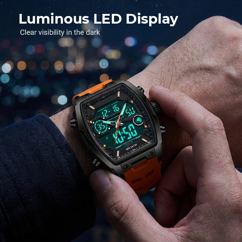 📢📢50% DE RÉDUCTION !! ⏰ 🏃Montre Sport Double Affichage – Analogique & Digital, Rétroéclairage LED & 5 ATM